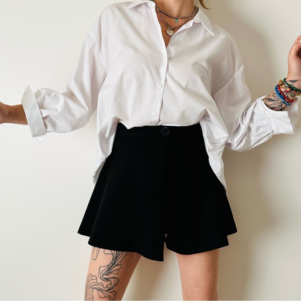 Zara black mini wrap skort - Picture 2 of 6
